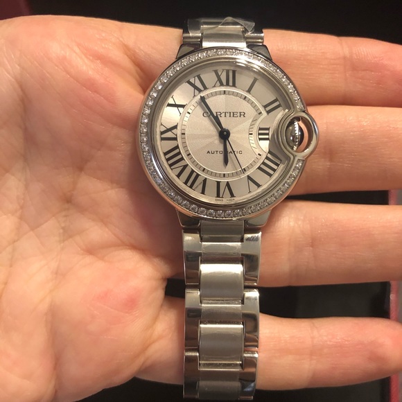 CARTIER BALLON BLEU DE WATCH-33 MM,STEEL, DIAMONDS - Picture 6 of 8